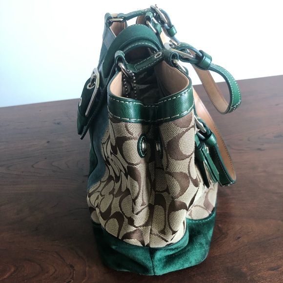 Coach suede trim color block bag *Authentic* - Picture 2 of 12